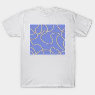 Line Art: Gold on Blue T-Shirt